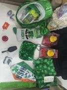 Box Full of St. Patrick's Day, Trinkets, Wicker Basket, Books and More