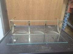 Gold Twisted Metal, Glass Hanging Shelf
