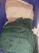 2 Totes Full of Various Blankets, Rugs, Placemats