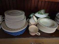 2 Shelves Of Assorted Dishes