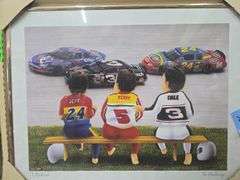"THE CHALLENGE" by T Richard Nascar Print Dale Earnhardt Terry Labonte Jeff Gordon
