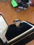 Vintage Men's Ring Featuring A Rectangular Black Onyx Stone With A Diamond Accent In A 10K Yellow Gold (Approx Size 10k)