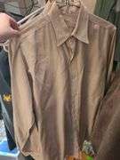 2 Army Uniforms Size 34 L, 2 Shirts Size 14½x32, And 4 Hats (Jackets Have Damage)