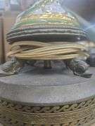 2 Beautiful Mid Century Capodimonte, Porcelain, Hand Painted Table Lamps with Shades