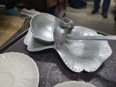 2 Boxes Of 16 Pc. Festive Dish Set, Glasses, And Metal Trays