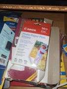 Desk And Contents, Card Stock, Paper, And Lamps (Some Damage)