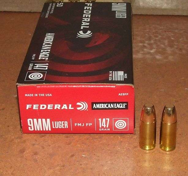 50 Rounds Federal 9mm Luger 147 gr FMJ-FP