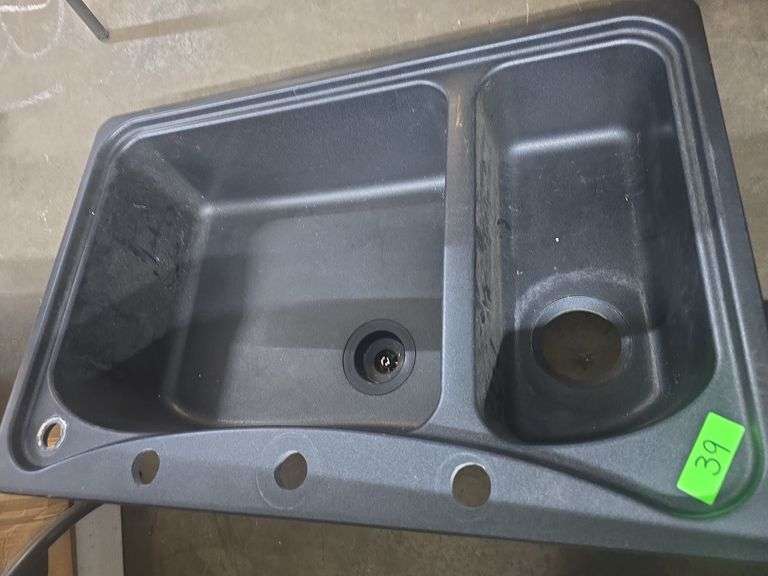 Resin 2 Compartment Wash Basin (Approx. 33" L x 22" W x 8" D)