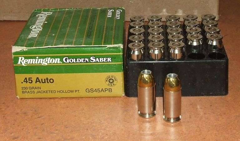 25 Rounds Remington .45 Auto  230 gr JHP