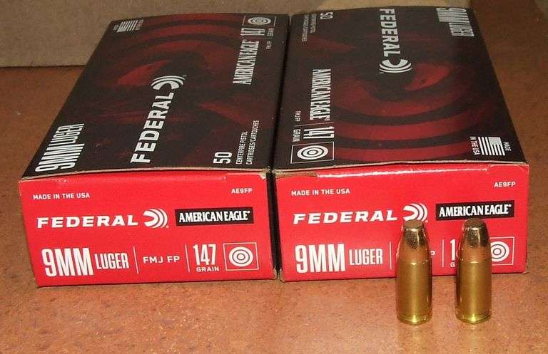 100 Rounds Federal 9mm Luger 147 gr FMJ-FP