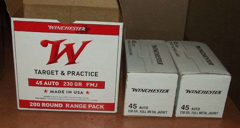 200 Rounds Winchester .45 Auto  230 gr FMJ