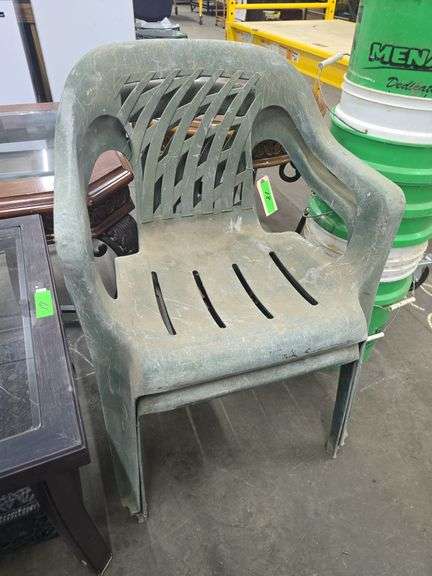 2 Green Resin Patio Chairs