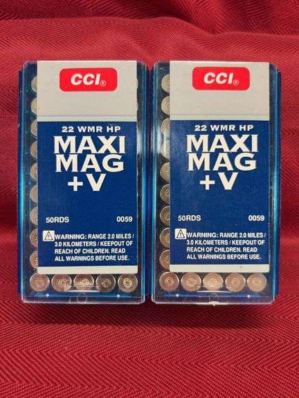 2-50 RD Cases CCI Maxi Mag+V 22 WMR-HP