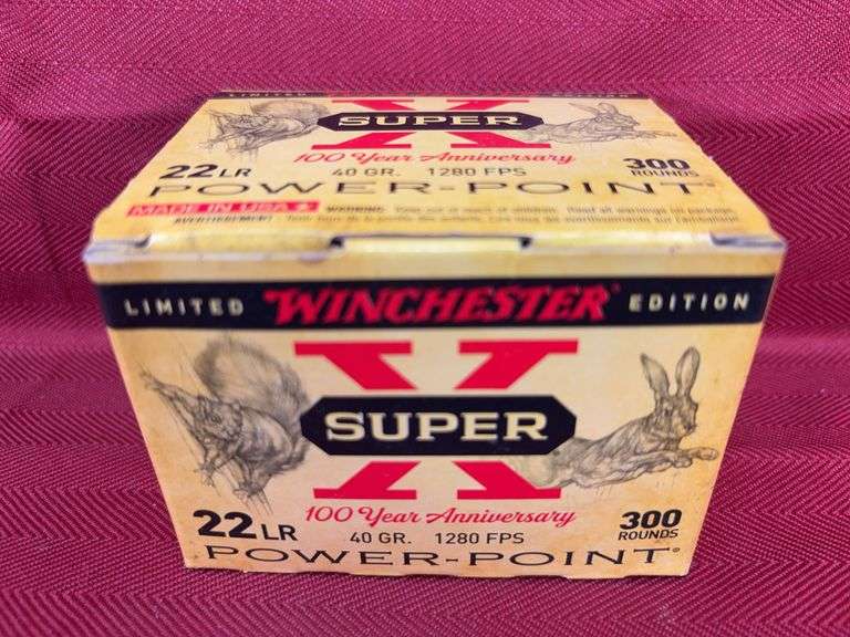 300 RD Box Winchester Super X 22 LR-40 gr-Power-Point-LE 100 YR Anniversary