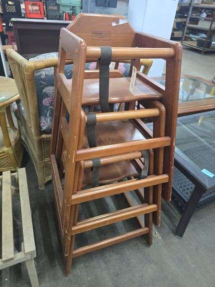 3 Wooden High Chairs