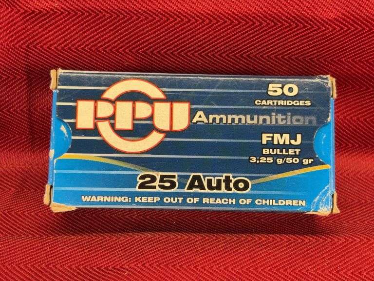 50 Rd Box PPU 25 Auto-50 gr-FMJ