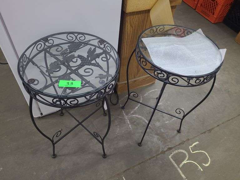 2 Glass Top Side Tables