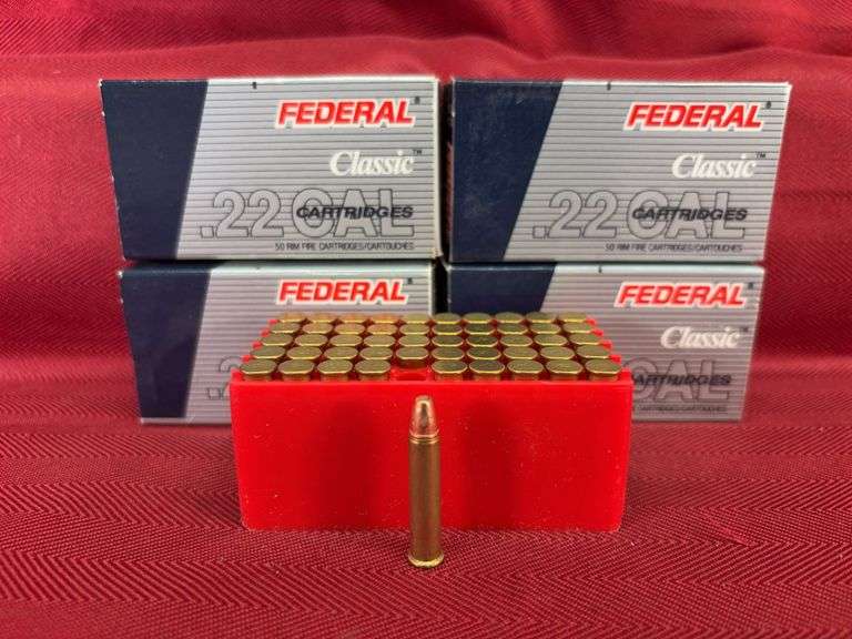 4-50 RD Boxes Federal Classic 22 Win Mag-40 gr-FMJ