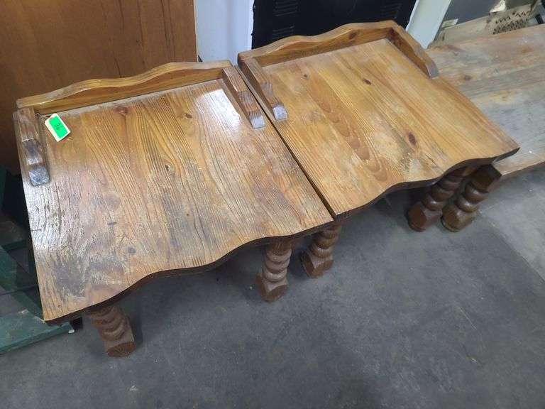 2 Wooden Side Tables And Coffee Table