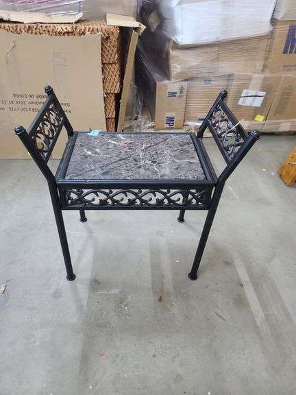 Metal and Marble End Stand, Approx. 26x14x26