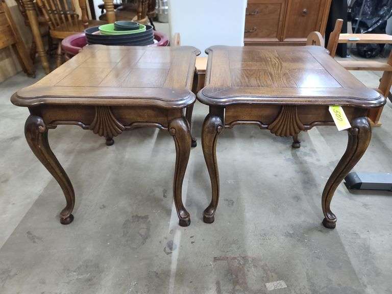 Two Wood End Tables, Approx. 27x23x22
