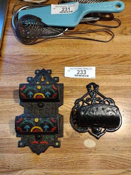 2 Cast Iron Match Holders