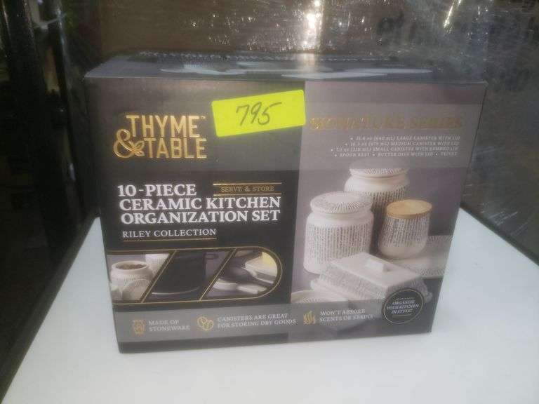 Thyme & Table 10-Piece Ceramic Kitchen Organization Set New - Baer ...
