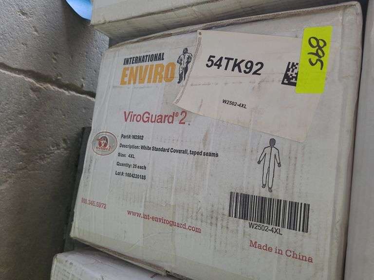 Box of International Enviroguard 4XL Coveralls