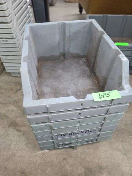 Seven Stackable Bins, Approx. 12x9x6