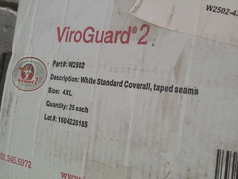 Box of International Enviroguard 4XL Coveralls