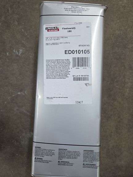 Lincoln Electric Fleetweld 180 1/8" x 14"  50lb Welding Rods New In Sealed Container