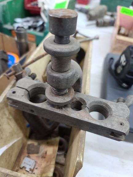 Bin of Large Flanger Tools and Small C-Clamps
