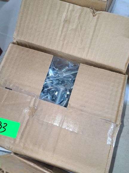 Opened Box, Approx. 150 Grade 5 Zinc Coated Hex-Head Cap Screws, Marked as 1/2-13x1.3/4