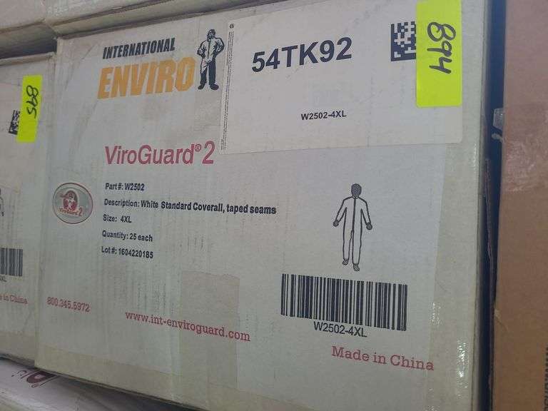 Box of International Enviroguard 4XL Coveralls