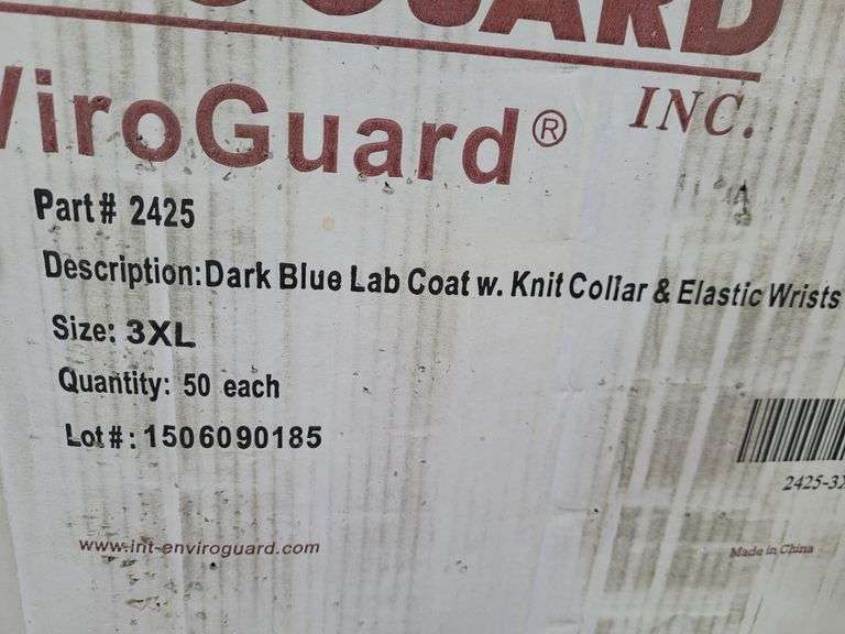 Box of International Enviroguard 3XL Lab Coats
