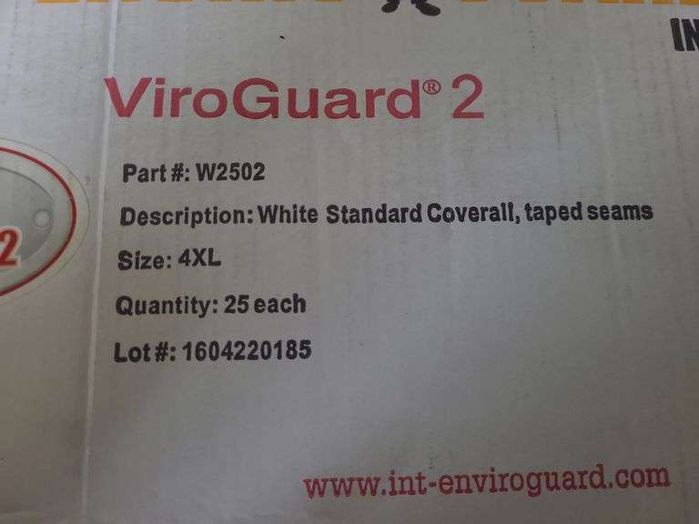 Box of International Enviroguard 4XL Coveralls