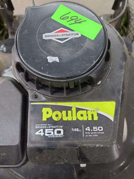 Poulan 450 Series Gas Lawn Mower, with Extra Blade (untested)
