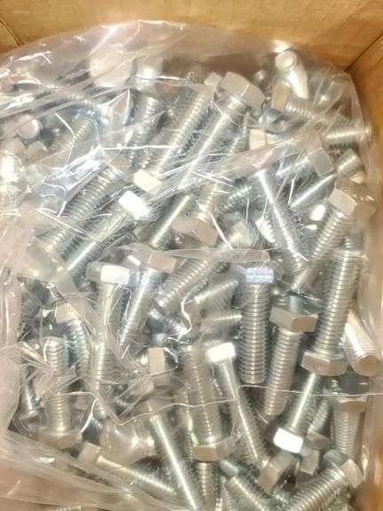 NIB: 150 Grade 5 Zinc Coated Hex-Head Cap Screws, Marked as 1/2-13x1.3/4