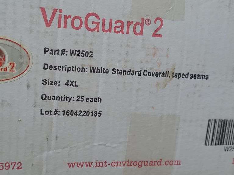 Box of International Enviroguard 4XL Coveralls