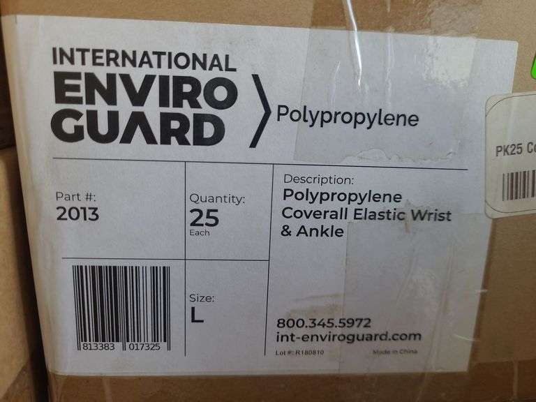 Box of International Enviroguard Size L Polypropylene Coverall Elastic Wrist & Ankle