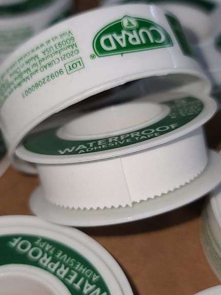 Thirty-Four 1/2in x 5-yard Rolls of Curad Waterproof Adhesive Tape