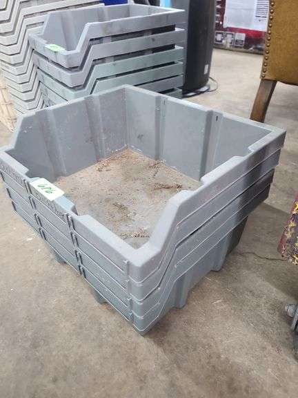 Four Wide Plastic Bins Approx. 15x12x6
