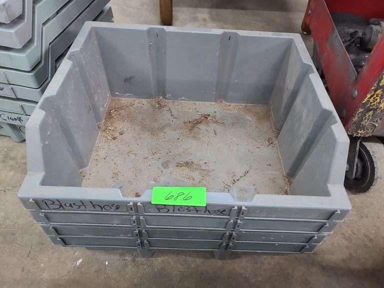 Four Wide Plastic Bins Approx. 15x12x6