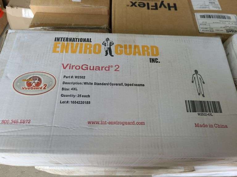 Box of International Enviroguard 4XL Coveralls