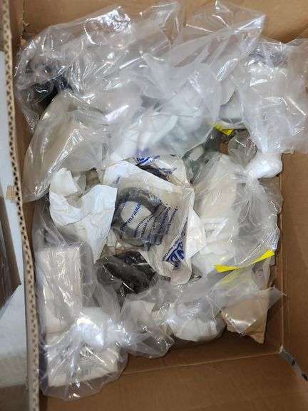 Box of Various Size Bolts, Screws, Nuts and Shaft Collars