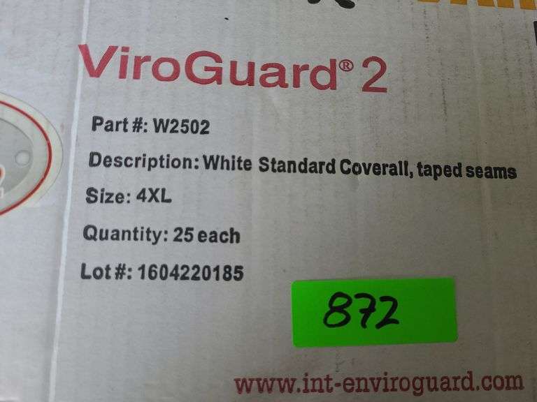Box of International Enviroguard 4XL Coveralls