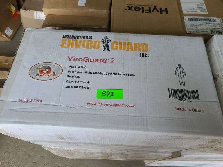 Box of International Enviroguard 4XL Coveralls