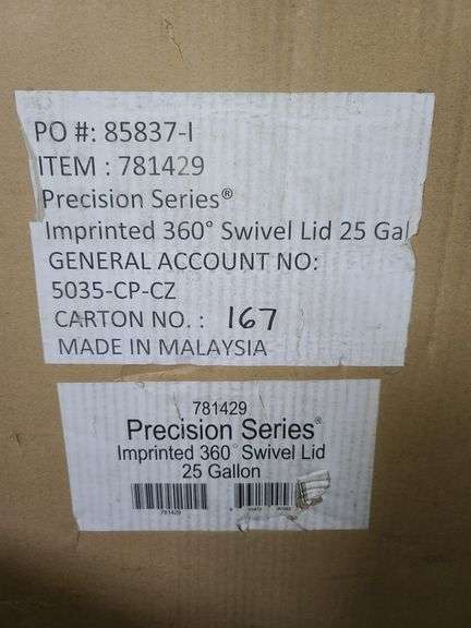 NIB Swivel Lid 25-Gallon Steel Trash Can
