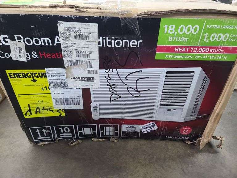 NIB LG Room Air Conditioner, Cooling & Heating, Unopened and Unchecked, Damaged Box