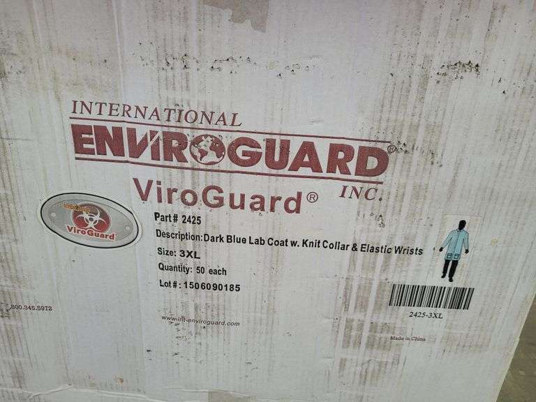 Box of International Enviroguard 3XL Lab Coats
